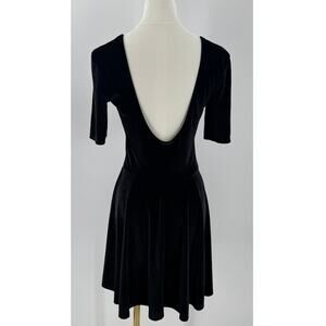 Kimchi Blue Black Velvet Dress Sleeve Low Back Cocktail Party Medium
